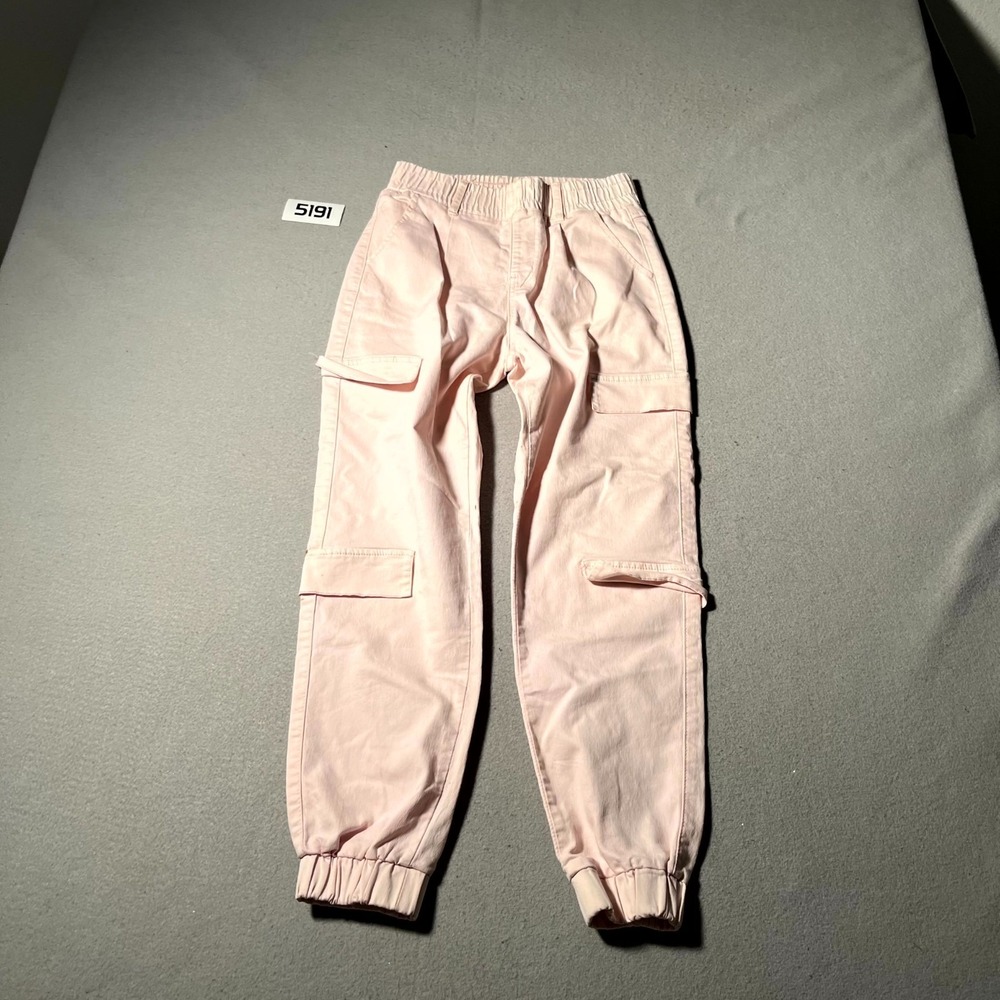 VIP Jeans Cargo Pants Women 5/6 Pink Cotton Elastic Waist Flat Front Tapered Leg